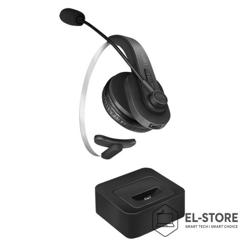 LogiLink LogiLink BT0059 słuchawki/zestaw słuchawkowy Bezprzewodowy Opaska na głowę Biuro/centrum telefoniczne Bluetooth Podstawka do ład