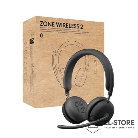 Logitech Logitech Zone Wireless 2 Zestaw słuchawkowy Przewodowy i Bezprzewodowy Opaska na głowę Biuro/centrum telefoniczne USB Type-C Blu