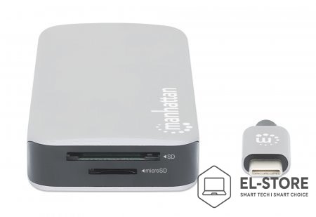Manhattan Stacja dokująca MANHATTAN USB-C 8 w 1 z zasilaniem USB 3.2 Gen 1 Type-C męski na żeński HDMI, trzy porty USB-A, gigabitowy port 