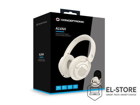 No name Conceptronic ALVAH02C słuchawki/zestaw słuchawkowy Przewodowy i Bezprzewodowy Opaska na głowę Muzyka Bluetooth Kremowy