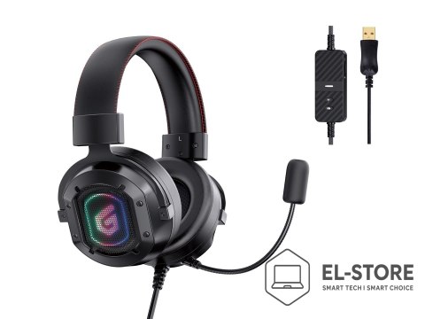 No name Conceptronic ATHAN02B słuchawki/zestaw słuchawkowy Przewodowa Opaska na głowę Gaming USB Typu-A Czarny