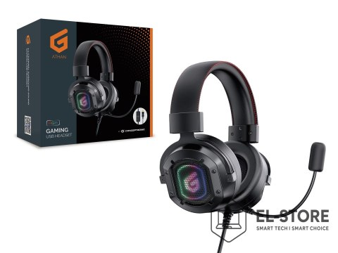 No name Conceptronic ATHAN02B słuchawki/zestaw słuchawkowy Przewodowa Opaska na głowę Gaming USB Typu-A Czarny