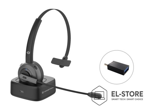 No name Conceptronic POLONA03BD słuchawki/zestaw słuchawkowy Bezprzewodowy Opaska na głowę Biuro/centrum telefoniczne Bluetooth Podstawk