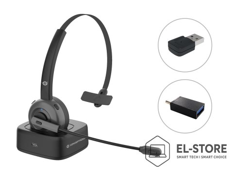 No name Conceptronic POLONA03BDA słuchawki/zestaw słuchawkowy Bezprzewodowy Opaska na głowę Biuro/centrum telefoniczne Bluetooth Podstaw