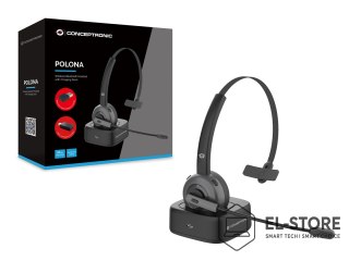 No name Conceptronic POLONA03BDA słuchawki/zestaw słuchawkowy Bezprzewodowy Opaska na głowę Biuro/centrum telefoniczne Bluetooth Podstaw
