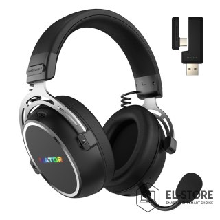 No name HATOR Hypergang 3 Wireless Zestaw słuchawkowy Bezprzewodowy Opaska na głowę Gaming USB Type-C / USB Type-A Bluetooth Czarny