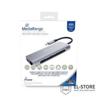 No name MediaRange MRCS510 stacja dokująca USB 3.2 Gen 1 (3.1 Gen 1) Type-C Srebrny