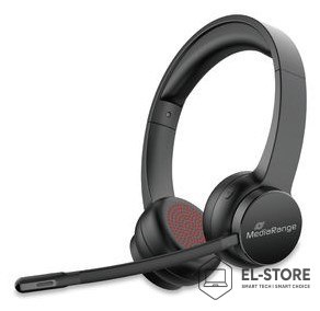 No name MediaRange MROS307 słuchawki/zestaw słuchawkowy Bezprzewodowy Opaska na głowę Połączenia/muzyka USB Type-C Bluetooth Czarny