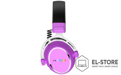 No name Słuchawki dla graczy Hator HYPERGANG 3 Wireless bezprzewodowe fioletowe