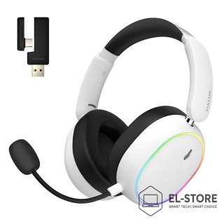 No name Słuchawki dla graczy Hator Phoenix 2 Wireless bezprzewodowe białe