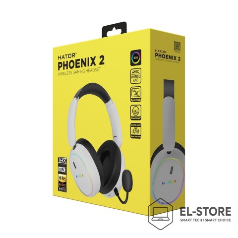 No name Słuchawki dla graczy Hator Phoenix 2 Wireless bezprzewodowe białe