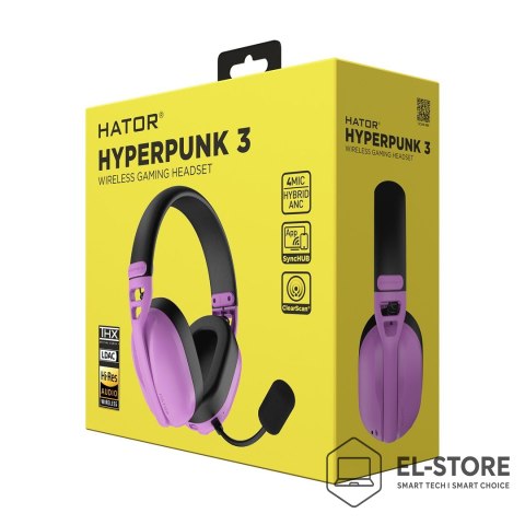No name Słuchawki dla graczy Hyperpunk 3 Wireless bezprzewodowe fioletowe