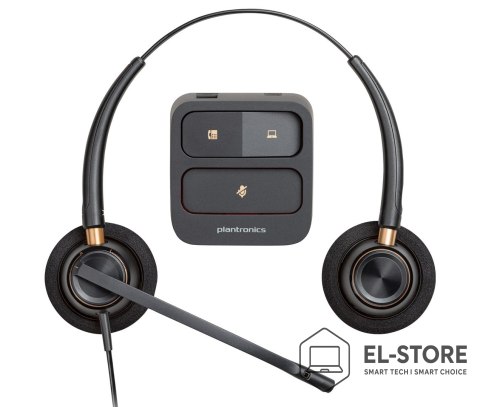 POLY Słuchawki Poly EncorePro HW520 Binaural Wired Headset, Quick Disconnect, Black