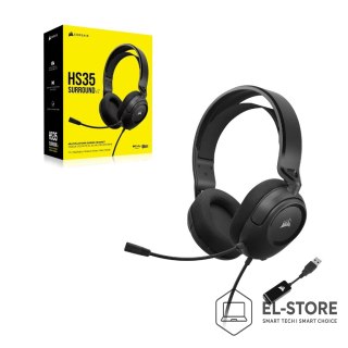 Corsair Corsair HS35 SURROUND v2 Zestaw słuchawkowy Przewodowa Opaska na głowę Gaming Czarny