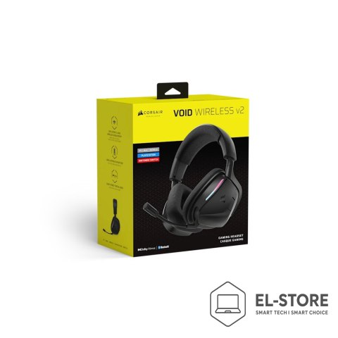 Corsair Corsair VOID WIRELESS v2 Zestaw słuchawkowy Przewodowy i Bezprzewodowy Opaska na głowę Gaming USB Type-C Bluetooth Czarny