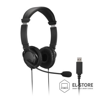 Kensington Kensington K33065WW słuchawki/zestaw słuchawkowy Przewodowa Opaska na głowę Biuro/centrum telefoniczne USB Typu-A Czarny