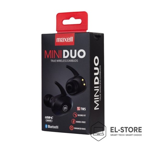 Maxell MAXELL MINI DUO Słuchawki bezprzewodowe bluetooth TWS EARBUDS czarne