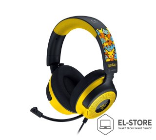 RAZER Razer Kraken V4 X Pokemon Zestaw słuchawkowy Przewodowa Opaska na głowę Gaming USB Type-C / USB Type-A Czarny, Żółty