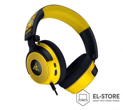 RAZER Razer Kraken V4 X Pokemon Zestaw słuchawkowy Przewodowa Opaska na głowę Gaming USB Type-C / USB Type-A Czarny, Żółty