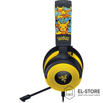 RAZER Razer Kraken V4 X Pokemon Zestaw słuchawkowy Przewodowa Opaska na głowę Gaming USB Type-C / USB Type-A Czarny, Żółty