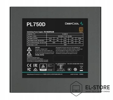 DEEPCOOL Zasilacz DeepCool PL750-D 750W 80 Plus Bronze