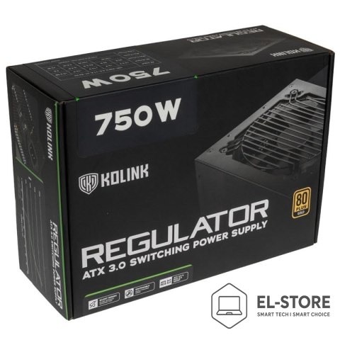 KOLINK Zasilacz Kolink Regulator 80 PLUS Gold, ATX 3.0, PCIe 5.0, modułowy - 750 W