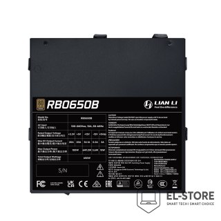 LIAN LI Lian Li RB0650B.B moduł zasilaczy 650 W 24-pin ATX ATX Czarny