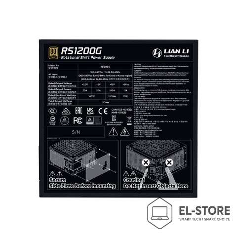 LIAN LI Lian Li RS1200G moduł zasilaczy 1200 W 20+4 pin ATX ATX Czarny