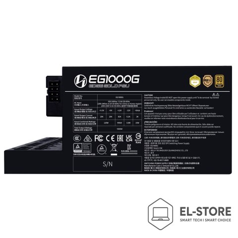 LIAN LI Zasilacz Lian Li 1000W EDGE GOLD 1000 80 PLUS Gold, PCIe 5.1, ATX 3.1, Czarny, USB-Hub