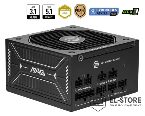 MSI Zasilacz MSI MAG A750GLS PCIE5 750W 80+ Gold ATX 3.1