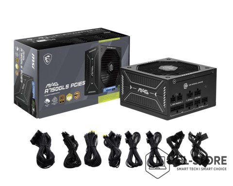 MSI Zasilacz MSI MAG A750GLS PCIE5 750W 80+ Gold ATX 3.1