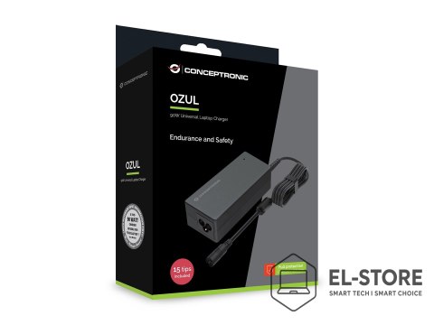 No name Conceptronic OZUL08B15 adapter zasilający/ inwentor Wewnętrzna 90 W Czarny