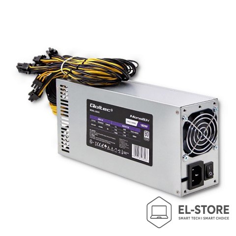 Qoltec QOLTEC ZASILACZ PCI-E 1800W | 80 PLUS PLATINUM | GAMING MINER