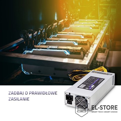 Qoltec QOLTEC ZASILACZ PCI-E 1800W | 80 PLUS PLATINUM | GAMING MINER