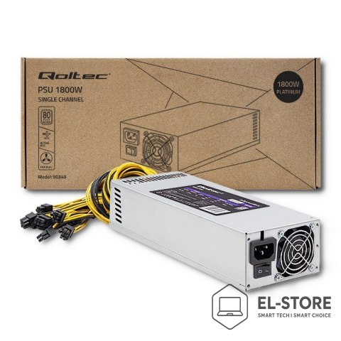 Qoltec QOLTEC ZASILACZ PCI-E 1800W | 80 PLUS PLATINUM | GAMING MINER