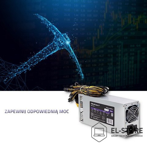 Qoltec QOLTEC ZASILACZ PCI-E 1800W | 80 PLUS PLATINUM | GAMING MINER