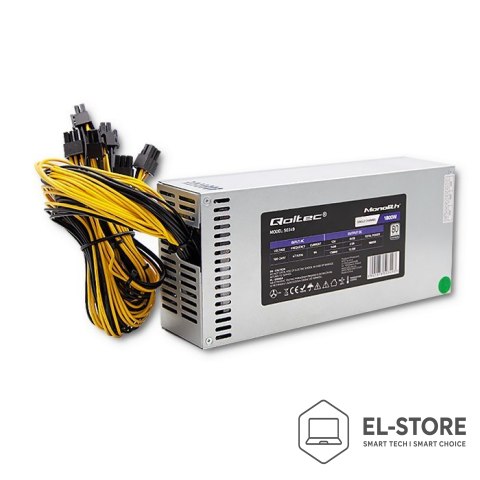 Qoltec QOLTEC ZASILACZ PCI-E 1800W | 80 PLUS PLATINUM | GAMING MINER