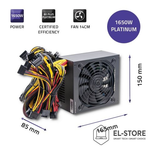 Qoltec Qoltec Wydajny Zasilacz ATX 1650W | 80 Plus Platinum