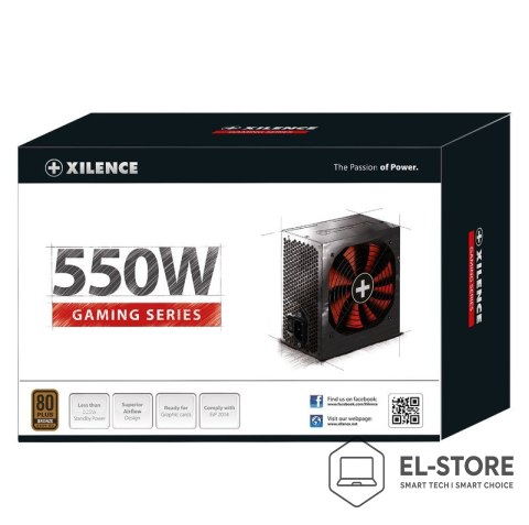 XILENCE Xilence Performance A+ XN215 moduł zasilaczy 550 W 20+4 pin ATX ATX Czarny
