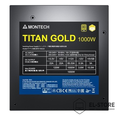 Montech Zasilacz do komputera Montech Titan 1000 - 1000W