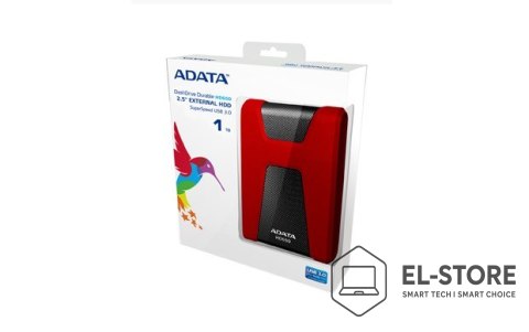 ADATA Dysk zewnętrzny HDD ADATA HD650 (1TB; 2.5"; USB 3.2; czerwony)