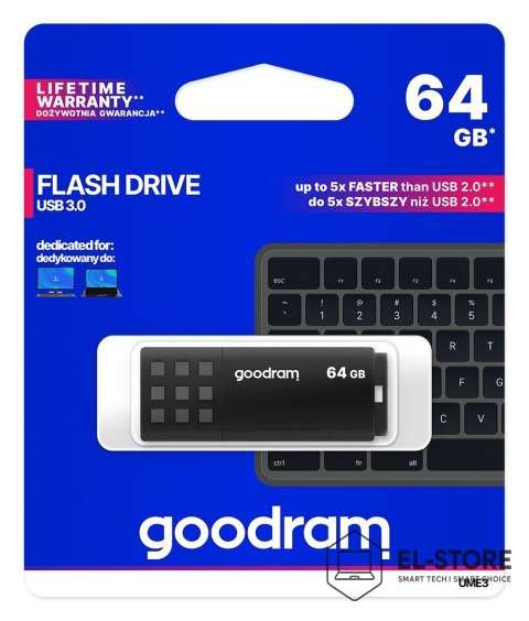 GoodRam Pendrive GoodRam UME3 UME3-0640K0R11 (64GB; USB 3.0; kolor czarny)