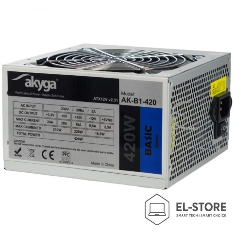 Akyga Zasilacz Akyga AK-B1-420 (420 W; Pasywne; 120 mm)