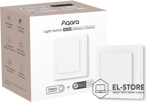 Aqara Przełącznik Aqara Light Switch H2 EU | 2 przyciski, 1 kanał, offline