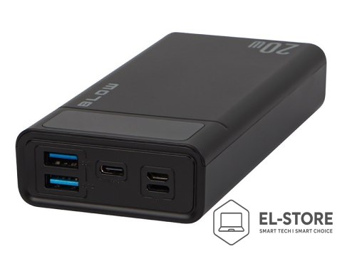 BLOW BLOW POWER BANK 20000MAH QC+PD 20W + LIGHTNING CZARNY PB20E