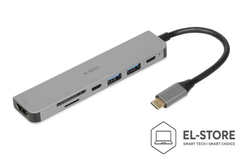 IBOX IBOX HUB USB IUH3SL4K SLIM USB3.2 HDMI 4K PD100W