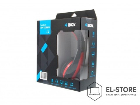 IBOX Słuchawki z mikrofonem IBOX SHPI1528MV (kolor czerwony)