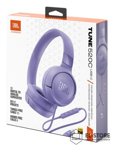 JBL Słuchawki nauszne JBL Tune520C USB-C Purple