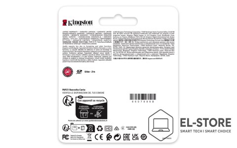 Kingston 128GB SDXC CANVAS REACT PLUS U3/UHS-II 280R/100W V60 FULL HD/4K