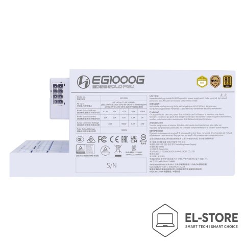 LIAN LI Zasilacz Lian Li EDGE GOLD 1000 80 PLUS Gold Netzteil, PCIe 5.1, ATX 3.1 - 1.000 Watt, weiß, inkl. USB-Hub